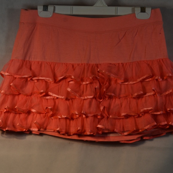 Orange Stretch Frill Skirt SZ 18 Justice - Picture 2 of 3